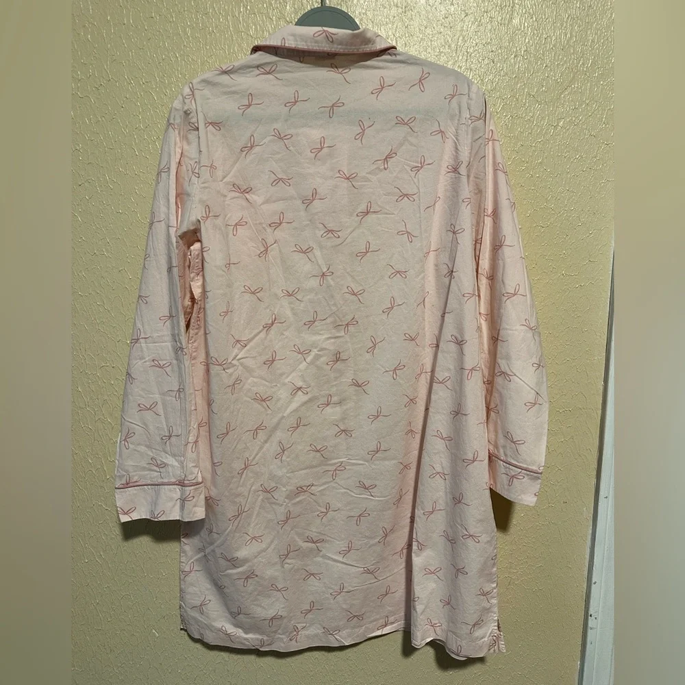 Gal Meets Glam‎ Nightshirt Pajamas Cotton Blush Bow Pink Size Small